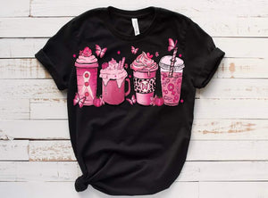 Pink Drinks Breast Cancer Awareness T-shirt